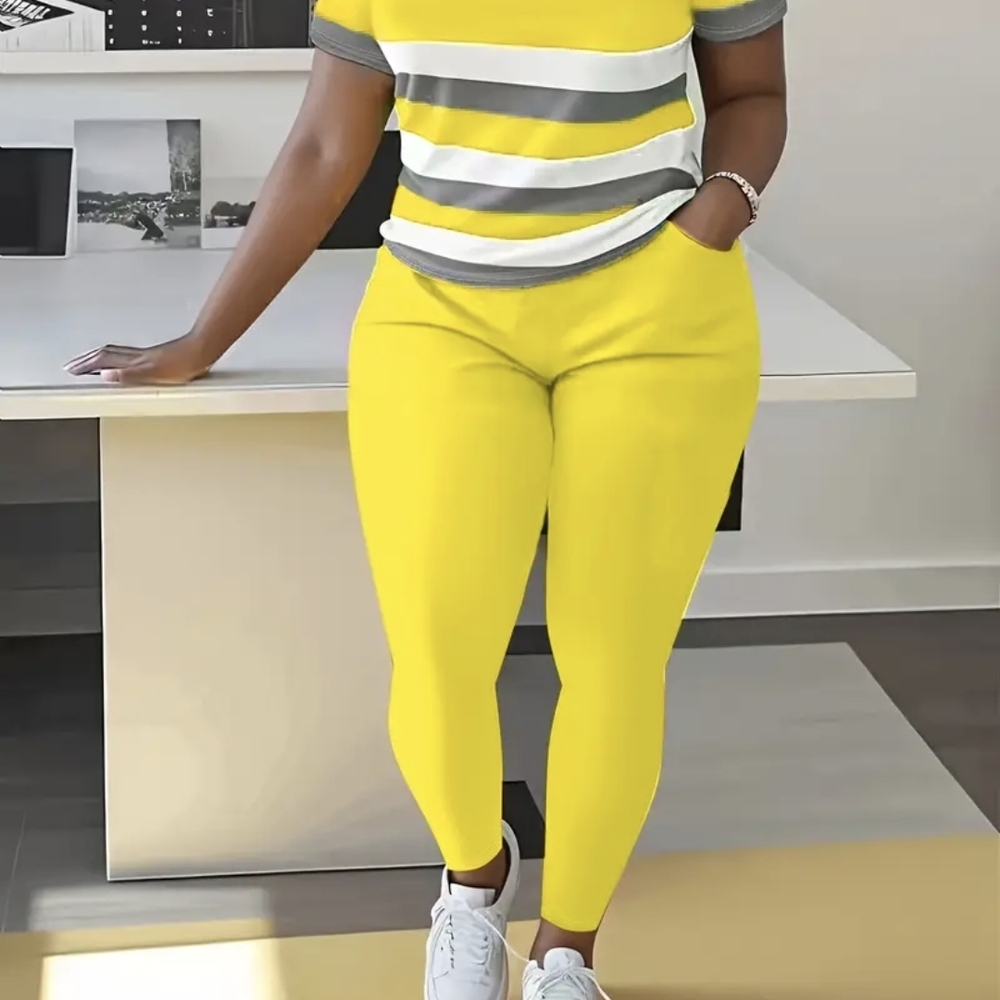 Vibrant Yellow Women's Leggings Outfit